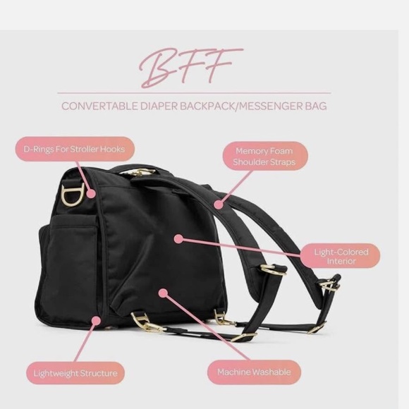 JUJUBE BFF DIAPER BAG IN BLACK (Ju-ju-be) - Picture 3 of 5